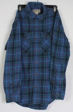 Duluth Trading Co Blue & Red Plaid Long Sleeve Flannel Shirt Mens S outdoors